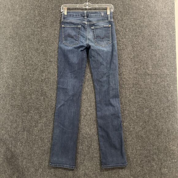 7 For All Mankind Jeans Womens 25 Blue Kimmie Straight Leg Stretch Denim Midrise - Picture 9 of 11